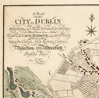 Old Map of Dublin Ireland 1797 Antique Dublin Vintage Map  | Vintage Poster Wall Art Print |