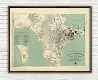 Old Map of Dakar Senegal 1925 Vintage map  | Vintage Poster Wall Art Print |