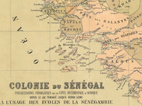 Old Map of Senegal 1884 Vintage map  | Vintage Poster Wall Art Print |