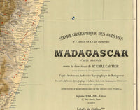 Old Map of Madagascar 1902  | Vintage Poster Wall Art Print |