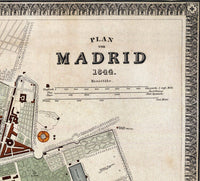 Old Map of Madrid 1844 Spain Vintage Map  | Vintage Poster Wall Art Print |