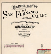 Old Map of San Fernando The Valley 1921 Vintage Map  | Vintage Poster Wall Art Print |