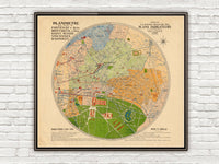 Old Map of Vincennes 1930 France  | Vintage Poster Wall Art Print |