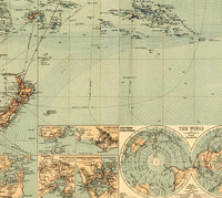 Vintage World Map in 1882 Large Old World Map | Vintage World Map