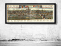 Old View of London , England United Kingdom 1780  | Vintage Poster Wall Art Print |