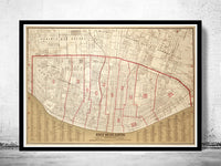 Old map of Saint Louis City St Louis 1870  | Vintage Poster Wall Art Print |