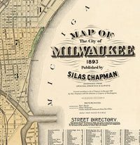 Old Map of Milwaukee 1893 Vintage map  | Vintage Poster Wall Art Print |