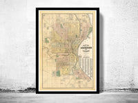 Old Map of Milwaukee 1893 Vintage map  | Vintage Poster Wall Art Print |