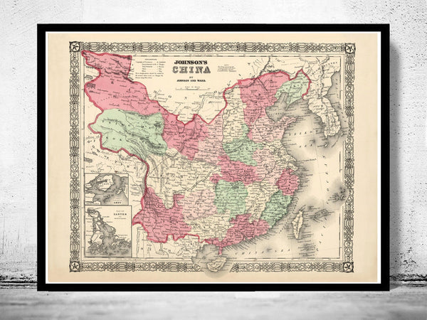 Old Map of China 1865