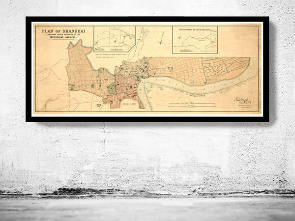 Old Map of Shanghai 1904 China Vintage Map | Vintage Poster Wall Art Print |