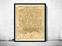 Old Map of Beijing China Peking 1948 Vintage Map | Vintage Poster Wall Art Print |