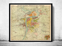 Old Map of Prague 1900  Czech Republic  | Vintage Poster Wall Art Print |