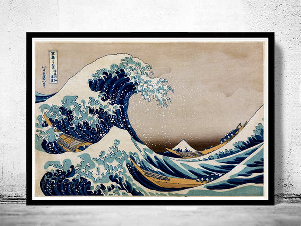 Japanese Art Hokusai Under the great wave off Kanagawa 1832  | Vintage Poster Wall Art Print |