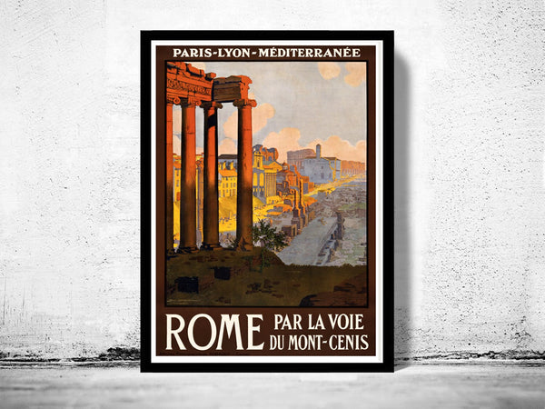 Vintage Poster of Rome Italy Italia  1920 Tourism poster travel
