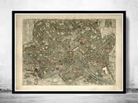 Vintage Map of Rome Roma Italia 1773 Antique map of Rome  | Vintage Poster Wall Art Print |