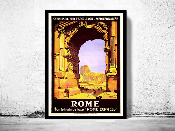 Vintage Poster of Rome Italy Italia  1921 Tourism poster travel