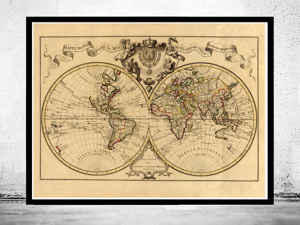 Old World Map antique 1742  | Vintage Poster Wall Art Print | Vintage World Map