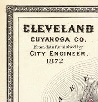 Old Map of Cleveland 1872 Vintage Map  | Vintage Poster Wall Art Print |