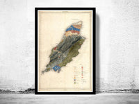 Old Map of Isle of Man 1898 Vintage Map | Vintage Poster Wall Art Print |