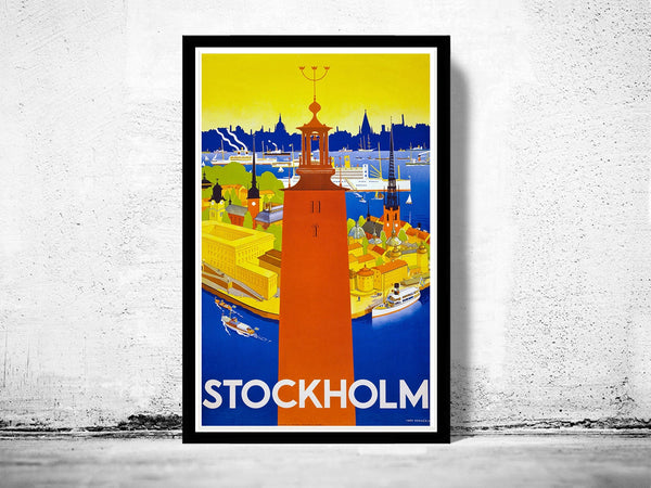 Vintage Poster of Stockholm 1930 Tourism poster travel  | Vintage Poster Wall Art Print |