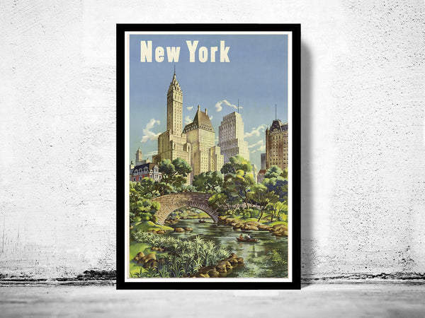 Vintage Poster of  New York  Tourism poster travel  | Vintage Poster Wall Art Print |