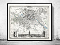 Old Map of Berlin, Germany 1860 Antique Vintage  | Vintage Poster Wall Art Print |