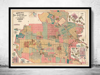 Old Map of San Fernando The Valley 1921 Vintage Map  | Vintage Poster Wall Art Print |