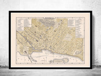 Old Map of Montreal, Canada 1894 Vintage Montreal map  | Vintage Poster Wall Art Print |