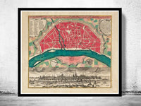 Old Map of Koln Cologne, Germany 1740  | Vintage Poster Wall Art Print |