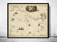 Old Map Canary Islands 1675 Vintage Map  | Vintage Poster Wall Art Print |