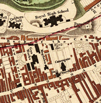 Old Map of Edinburgh 1853 Edinbourg with gravures, Scotland  | Vintage Poster Wall Art Print |