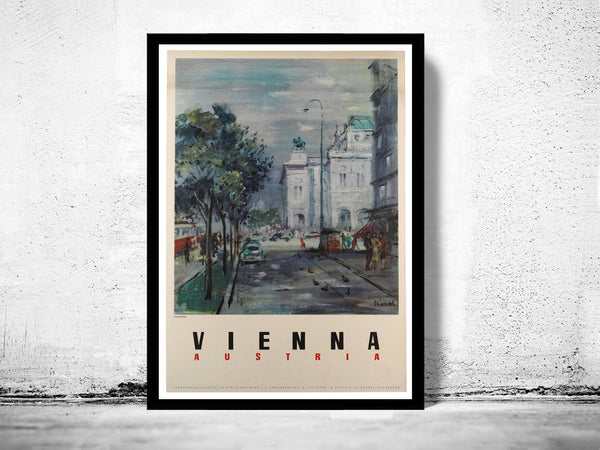 Vintage Poster of Vienna Austria, Travel Poster Tourism 1940  | Vintage Poster Wall Art Print |