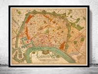 Old Map of Antwerp Belgium 1910 Anvers vintage map  | Vintage Poster Wall Art Print |