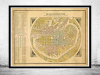 Old map of Lima Peru 1830  | Vintage Poster Wall Art Print |