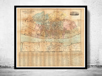 Old Map of Liverpool 1854 England Vintage Map of LiverPool | Vintage Poster Wall Art Print |