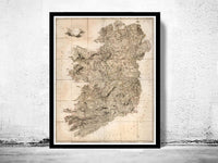 Old Map of Ireland 1811  | Vintage Poster Wall Art Print |