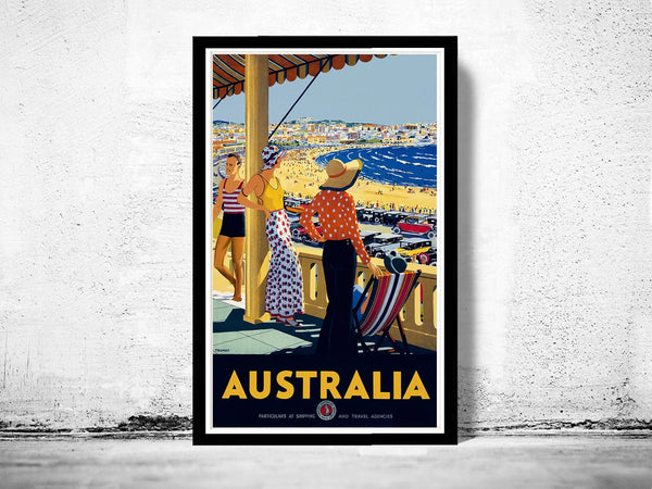 Vintage Poster of Australia 1920 Tourism poster travel  | Vintage Poster Wall Art Print |