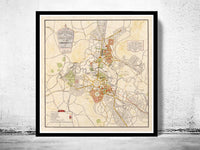 Vintage Map of Canberra City , Australia Oceania 1927  | Vintage Poster Wall Art Print |