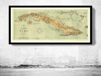 Old Map of Cuba 1898 Vintage Map  | Vintage Poster Wall Art Print |