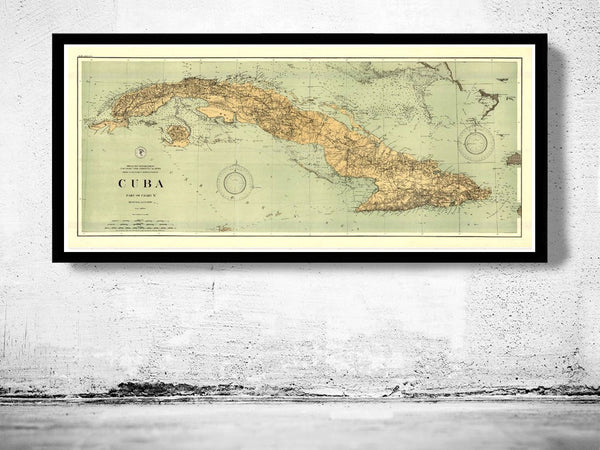 Old Map of Cuba 1898 Vintage Map  | Vintage Poster Wall Art Print |