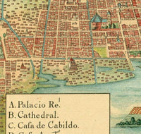 Old Map of Mexico City,  Mexico 1628  | Vintage Poster Wall Art Print |