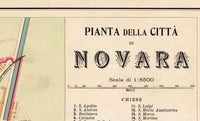 Old Map of Novara 1930 Vintage Map of Novara Italy | Vintage Poster Wall Art Print |