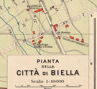 Old Map of Biella 1930 Italy Vintage Map  | Vintage Poster Wall Art Print |