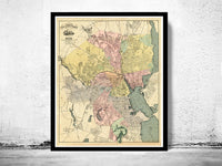 Old Map of Providence 1899 Rhode Island Vintage Map  | Vintage Poster Wall Art Print |