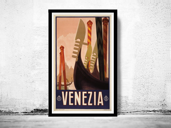 Vintage Poster of Venice Venezia  Italy Italia  1920 Tourism poster travel