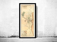 Old Map Plymouth Massachusetts 1897  | Vintage Poster Wall Art Print |