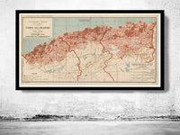 Old Map of Algeria Algerie 1870 Vintage map  | Vintage Poster Wall Art Print |