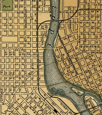 Old map of Minneapolis 1901 Vintage Map | Vintage Poster Wall Art Print |