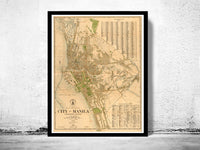 Old Map of Manila, Philippines 1920  | Vintage Poster Wall Art Print |