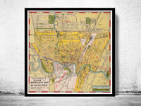 Old Map of Winnipeg Manitoba Canada 1927 Vintage Map | Vintage Poster Wall Art Print |